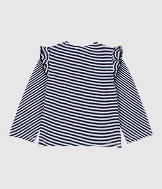 Cardigan en coton bébé. bleu SMOKING/blanc MARSHMALLOW
