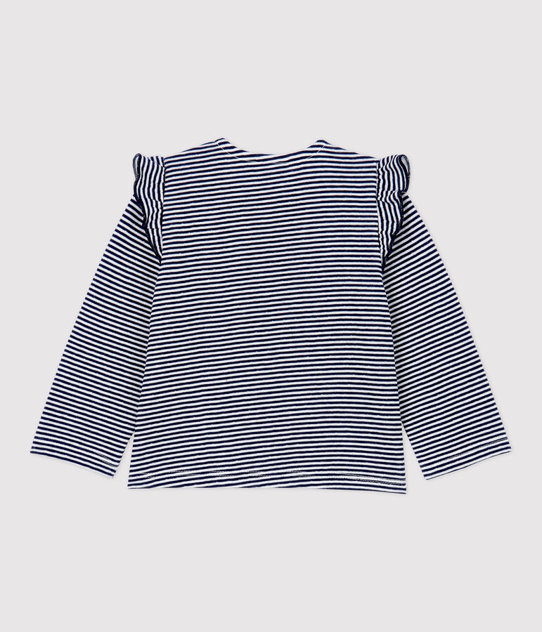 Cardigan en coton b&eacute;b&eacute;. bleu SMOKING/blanc MARSHMALLOW