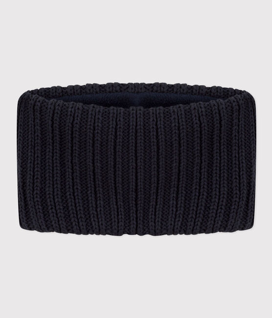 Snood en tricot doublé en polaire bébé/enfant garçon-fille bleu SMOKING