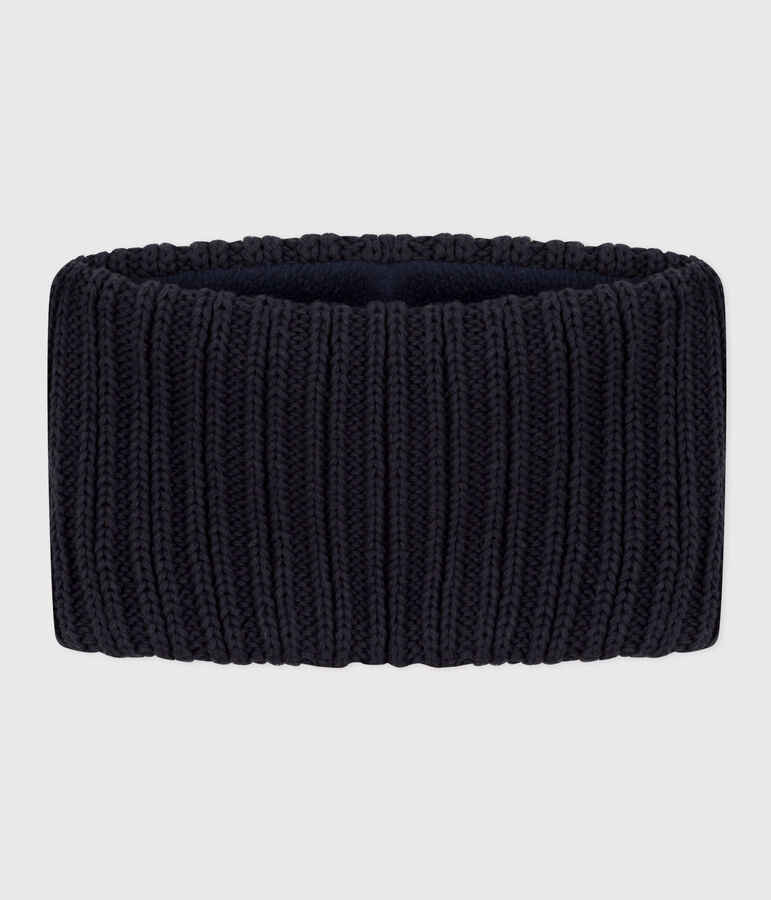 Snood en tricot doubl&eacute; en polaire b&eacute;b&eacute;/enfant gar&ccedil;on-fille bleu