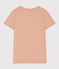 Tee-shirt LE DROIT col rond en coton Femme beige VINTAGE