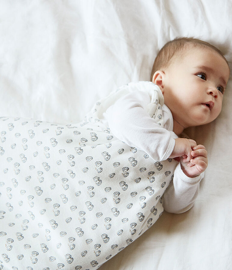 Gigoteuse b&eacute;b&eacute; en velours blanc/gris/multicouleur