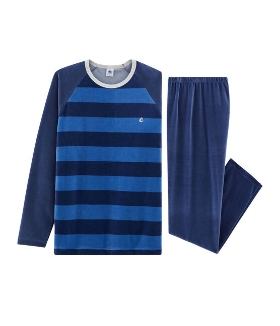 Pyjama garçon en velours bleu MEDIEVAL/bleu MAJOR