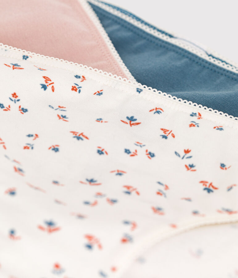 Lot de 3 culottes fleur fille en coton et &eacute;lasthanne variante 1