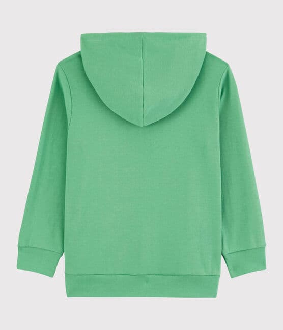 Sweatshirt zippé à capuche en coton enfant garçon vert ALOEVERA