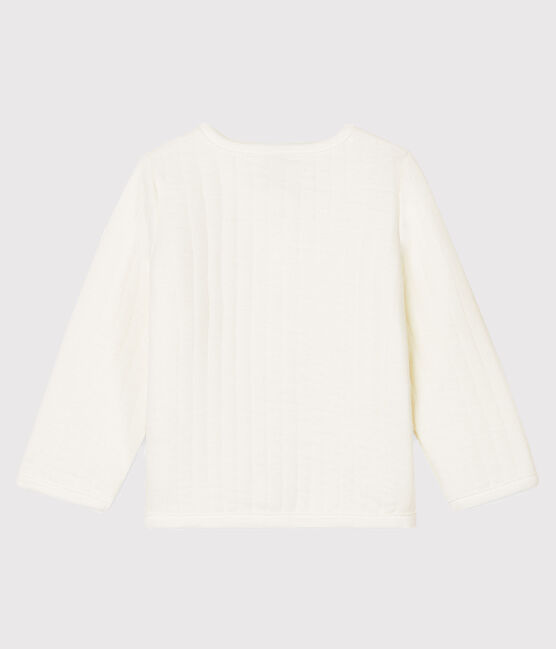 Cardigan bébé fille - garçon en tubique matelassé blanc MARSHMALLOW