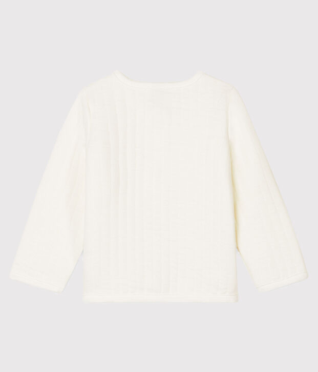 Cardigan b&eacute;b&eacute; fille - gar&ccedil;on en tubique matelass&eacute; blanc