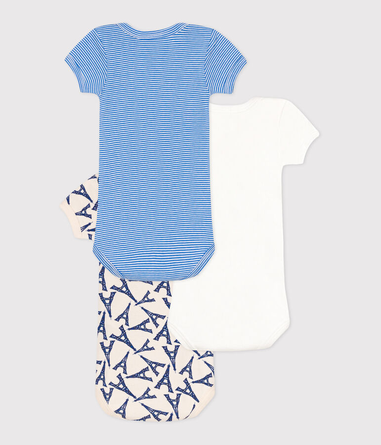 Lot de 3 bodies manches courtes Paris en coton b&eacute;b&eacute; variante 1