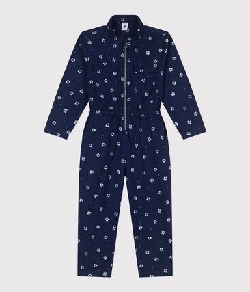 Combinaison enfant en coton manches longues fleurie