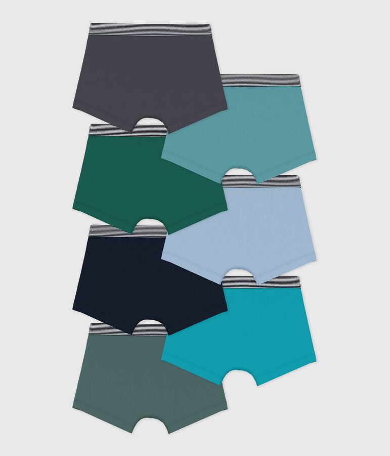 Lot de boxers enfant en coton uni multicouleur