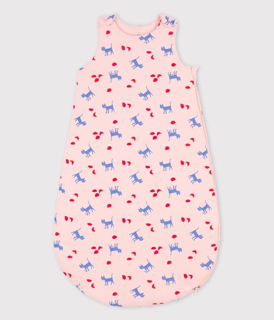 Gigoteuse bébé imprimé en coton rose MINOIS/blanc MULTICO