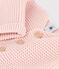 Cardigan bébé tricot point mousse en coton rose SALINE
