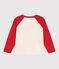 Teeshirt enfant en coton manches longues colorblock rouge AVALANCHE/ AURORA