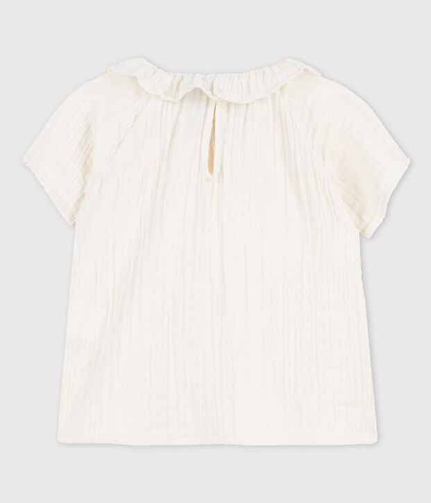 Blouse en gaze de coton bio b&eacute;b&eacute; blanc