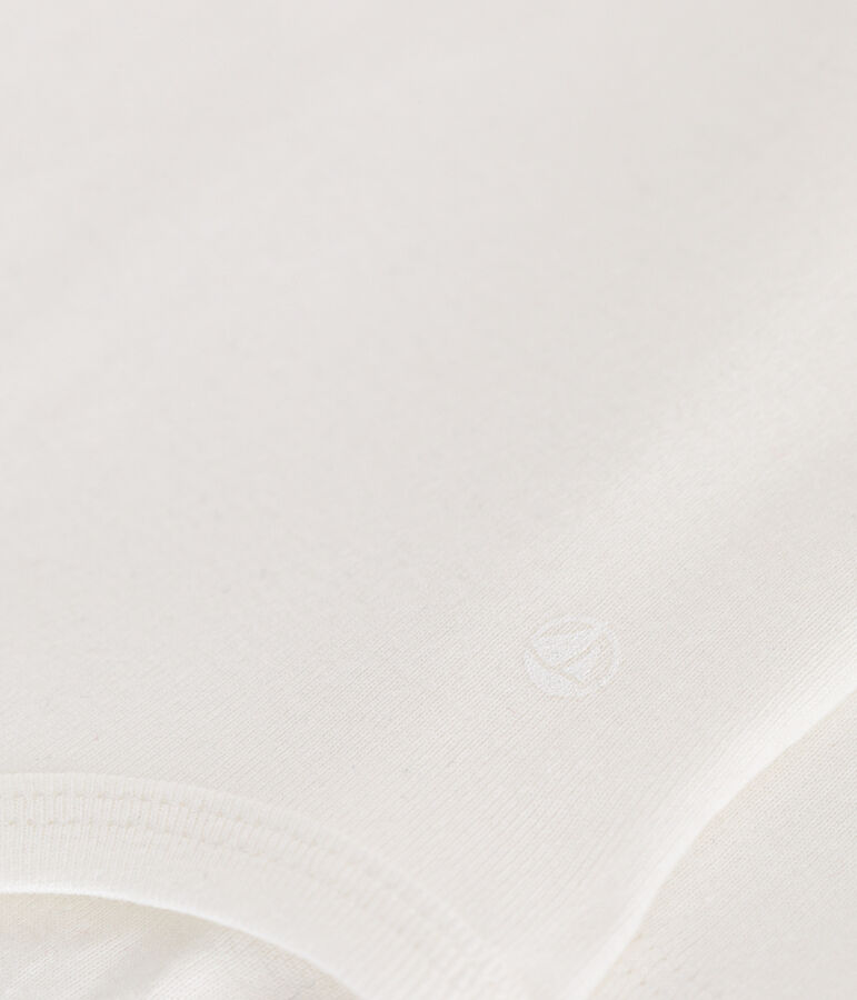 Body manches longues col roul&eacute; en coton b&eacute;b&eacute; blanc MARSHMALLOW