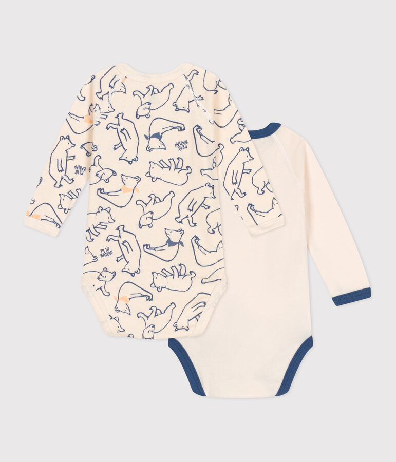 Lot de 2 bodies naissance en coton b&eacute;b&eacute; multicouleur