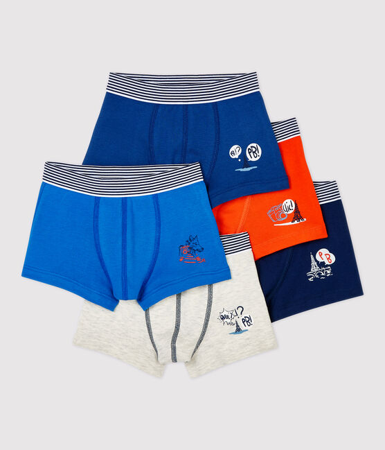 Lot de 5 boxers thème Paris petit garçon en coton variante 1
