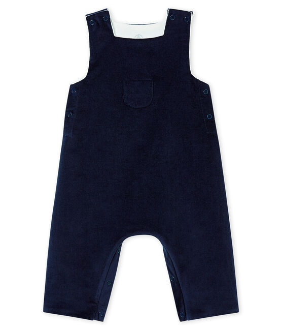 Salopette en velours très fin bébé garçon bleu SMOKING