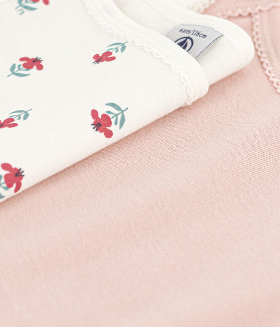 Lot de 2 chemises à bretelles fleurs en coton petite fille variante 1