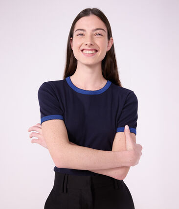 Tee-shirt femme en coton manches courtes uni