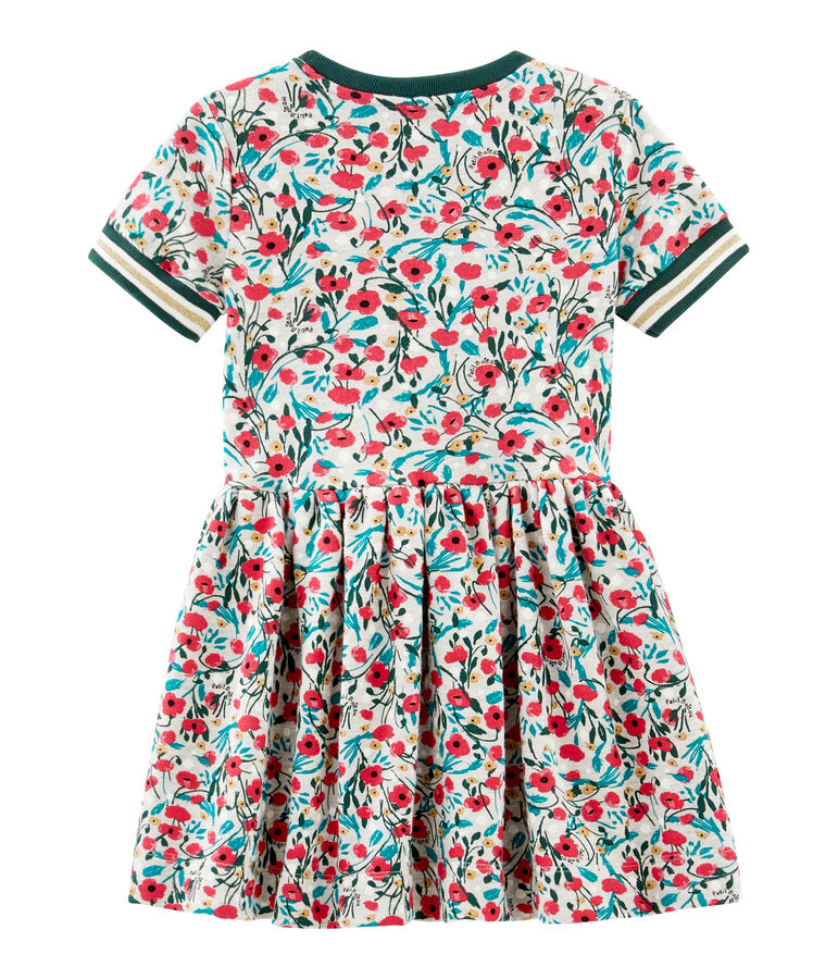 Robe manches courtes enfant fille gris/multicouleur