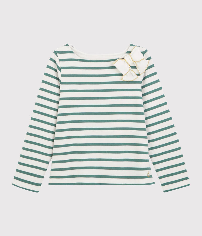 Marini&egrave;re &agrave; n&oelig;ud enfant fille blanc/vert