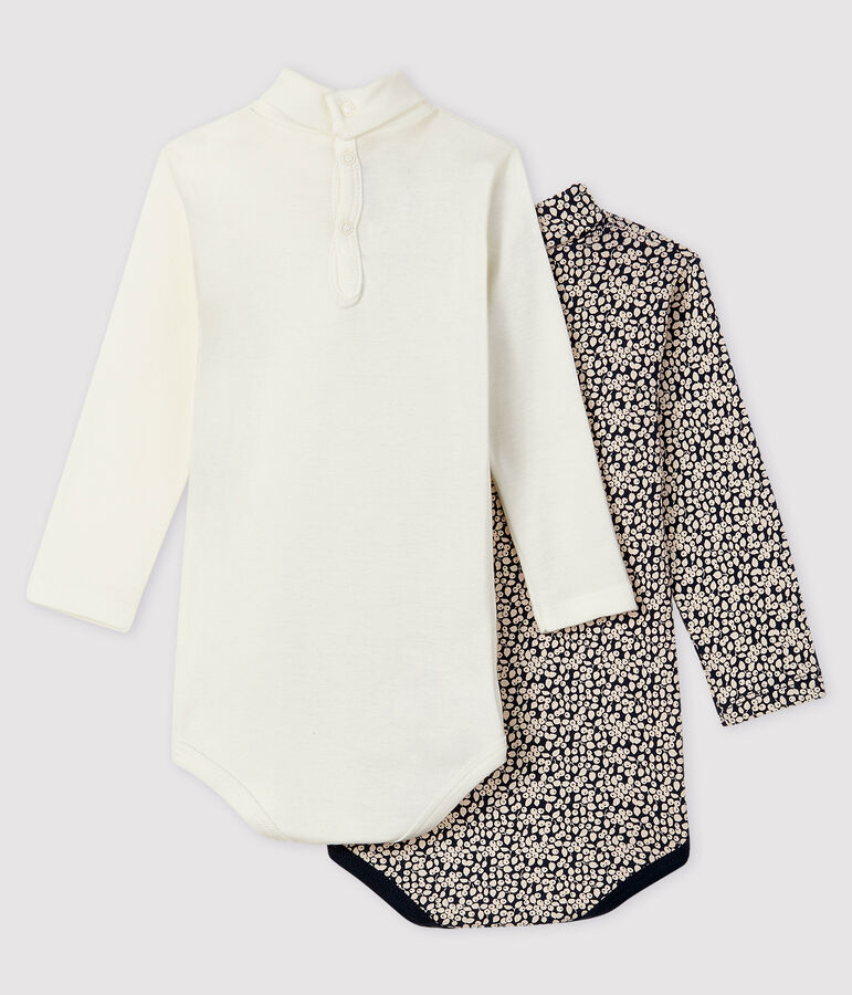 Lot de 2 bodies longues b&eacute;b&eacute; fille multicouleur