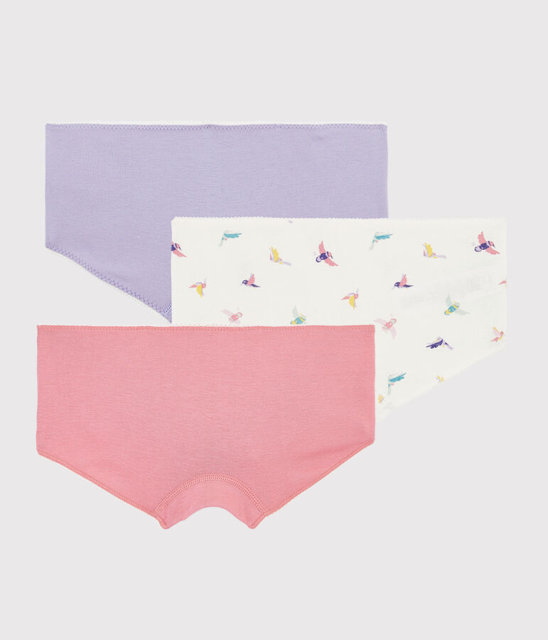 Lot de 3 shorties imprim&eacute; oiseau petite fille variante 1
