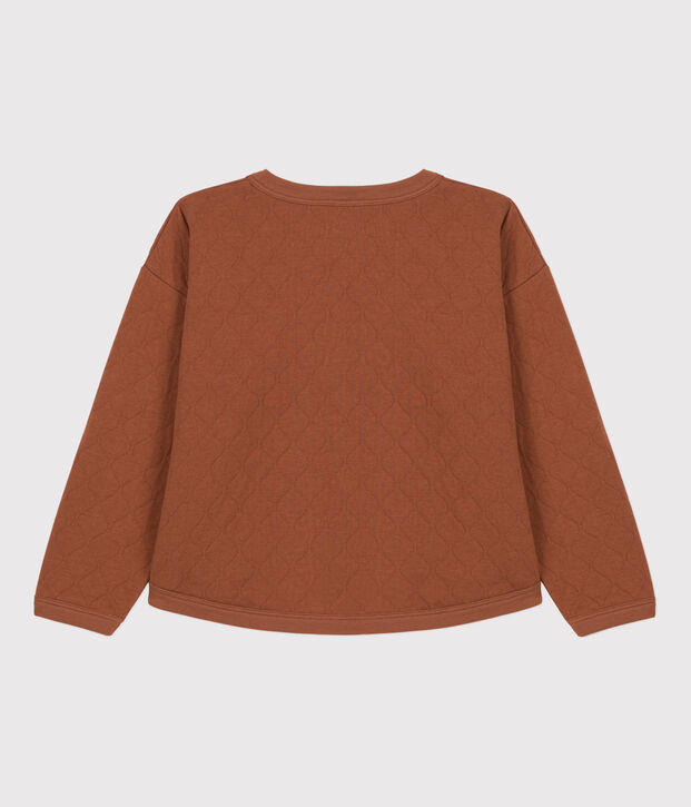 Sweatshirt en tubique matelass&eacute; enfant fille / gar&ccedil;on marron