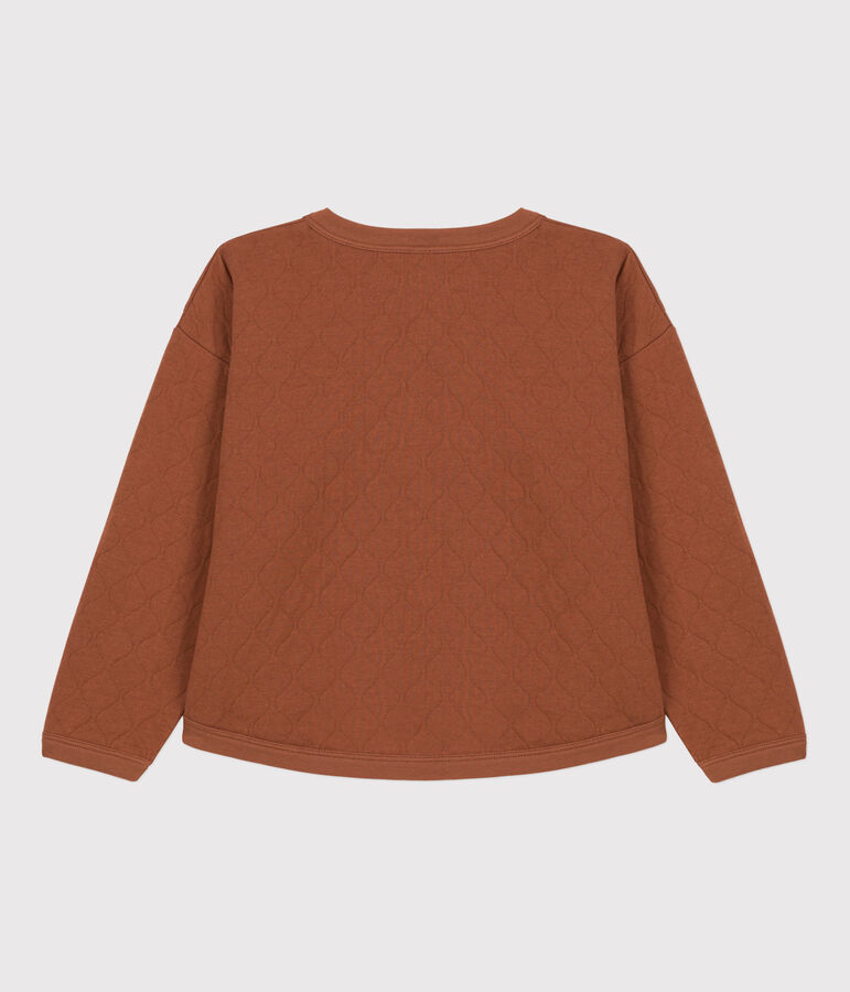 Sweatshirt en tubique matelass&eacute; enfant fille / gar&ccedil;on marron