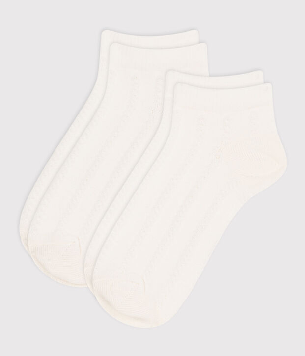 2 paires de chaussettes enfant en coton unies multicouleur
