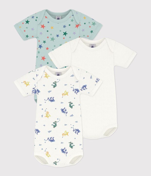 Lot de bodies manches courtes en coton imprim&eacute; dragons b&eacute;b&eacute; multicouleur