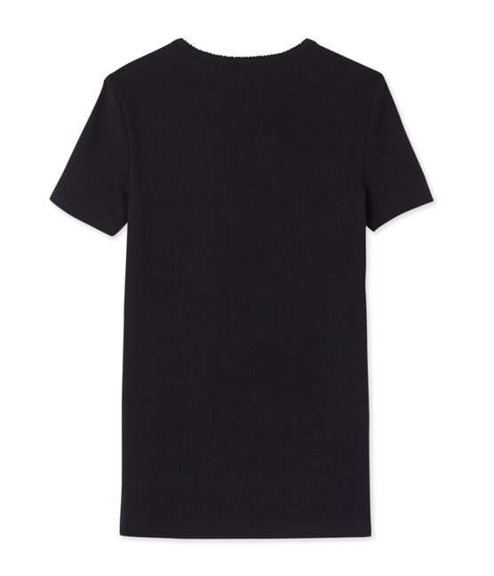 Tee-shirt manches courtes uni femme noir NOIR
