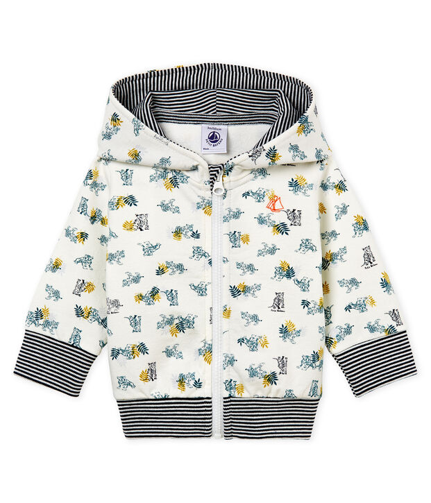Sweatshirt &agrave; capuche zipp&eacute; b&eacute;b&eacute; gar&ccedil;on imprim&eacute; blanc/multicouleur