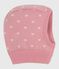 Cagoule bébé cœurs en laine et coton rose CHARME/blanc MARSHMALLOW