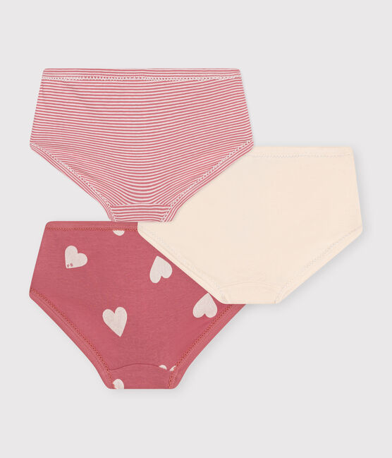 Lot de 3 culottes taille haute cœur en coton enfant variante 1