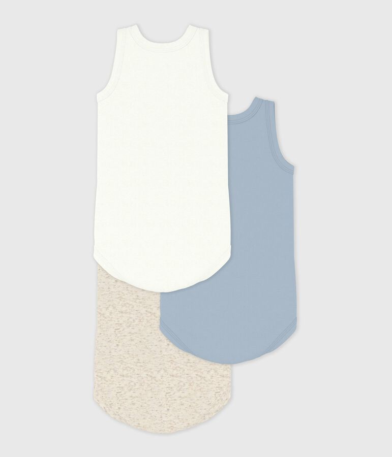 Lot de 3 bodies sans manches en coton uni b&eacute;b&eacute; variante 1