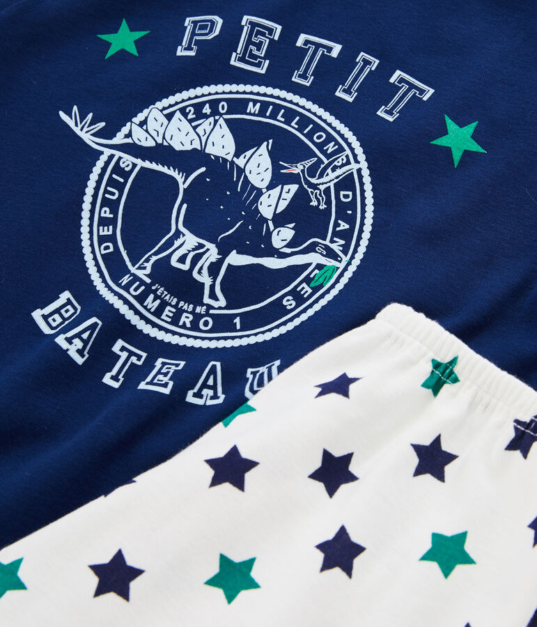 Pyjacourt petit gar&ccedil;on en lin/coton bleu/multicouleur