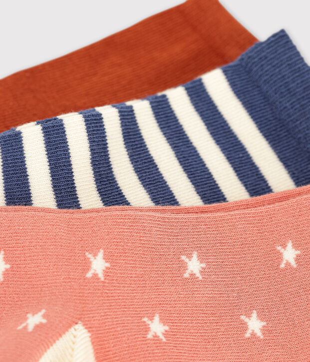 Lot de 3 paires de chaussettes enfant fille multicouleur