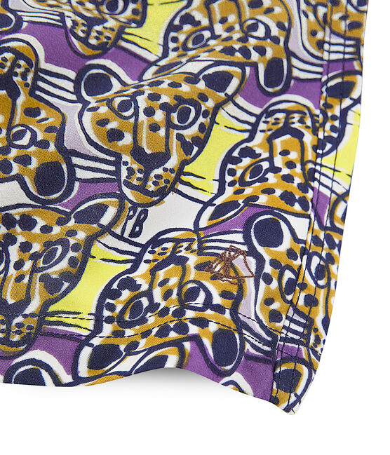 Short de plage impirmé enfant garçon blanc MARSHMALLOW/blanc MULTICO