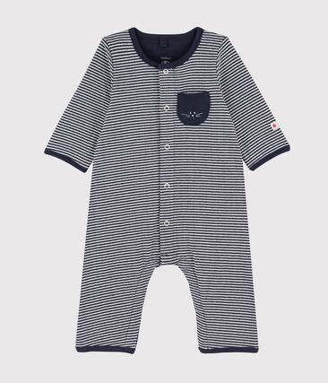 PETIT BATEAU - Combinaison longue bébé en tubique rayé
