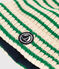 Bonnet en tricot doublé en polaire rayures enfant vert AVALANCHE/ JARDIN