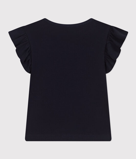 Tee-shirt en coton enfant fille bleu SMOKING