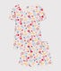Pyjama short imprimé fleurs en coton enfant