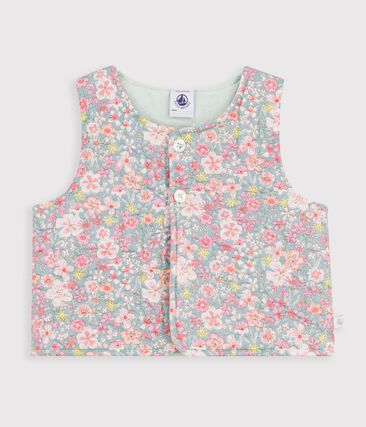 Gilet bébé sans manches en coton imprimé fleurs