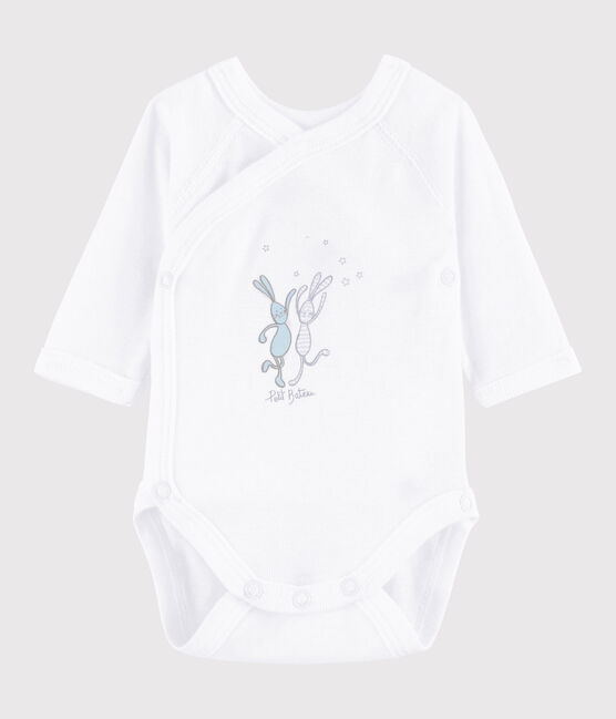 Body croisé manches longues bébé fille-garçon blanc ECUME