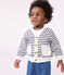 Cardigan en jersey épais bébé blanc MARSHMALLOW/bleu SMOKING