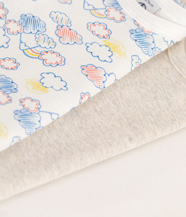 Lot de 3 bodies manches courtes arc-en-ciel en coton b&eacute;b&eacute; multicouleur