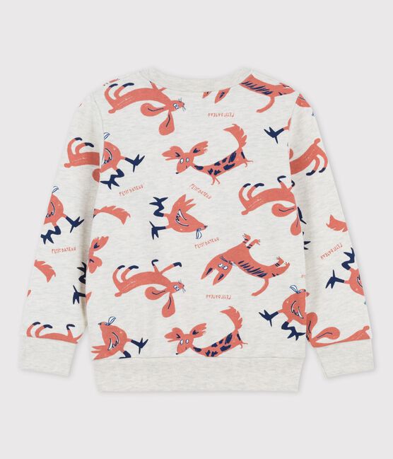 Sweatshirt en molleton enfant fille / garçon beige MONTELIMAR/blanc MULTICO