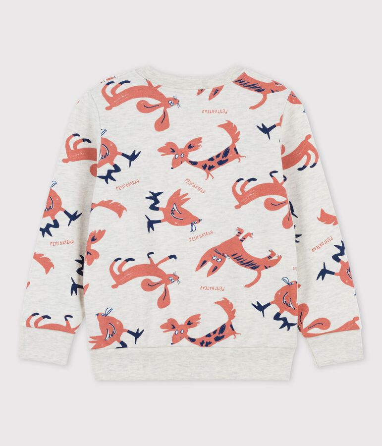 Sweatshirt en molleton enfant fille / gar&ccedil;on beige MONTELIMAR/blanc MULTICO